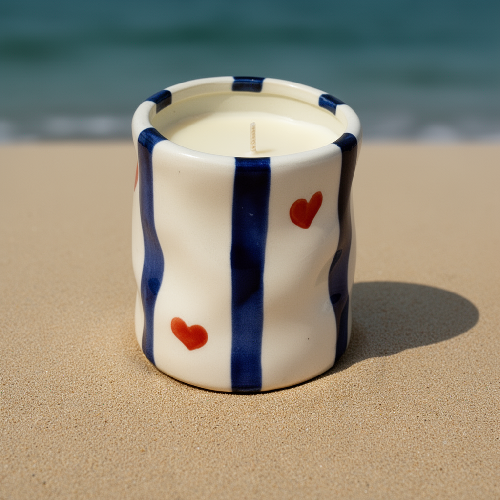 Astro Capricorne - Vase Rayure Cœur Bleu